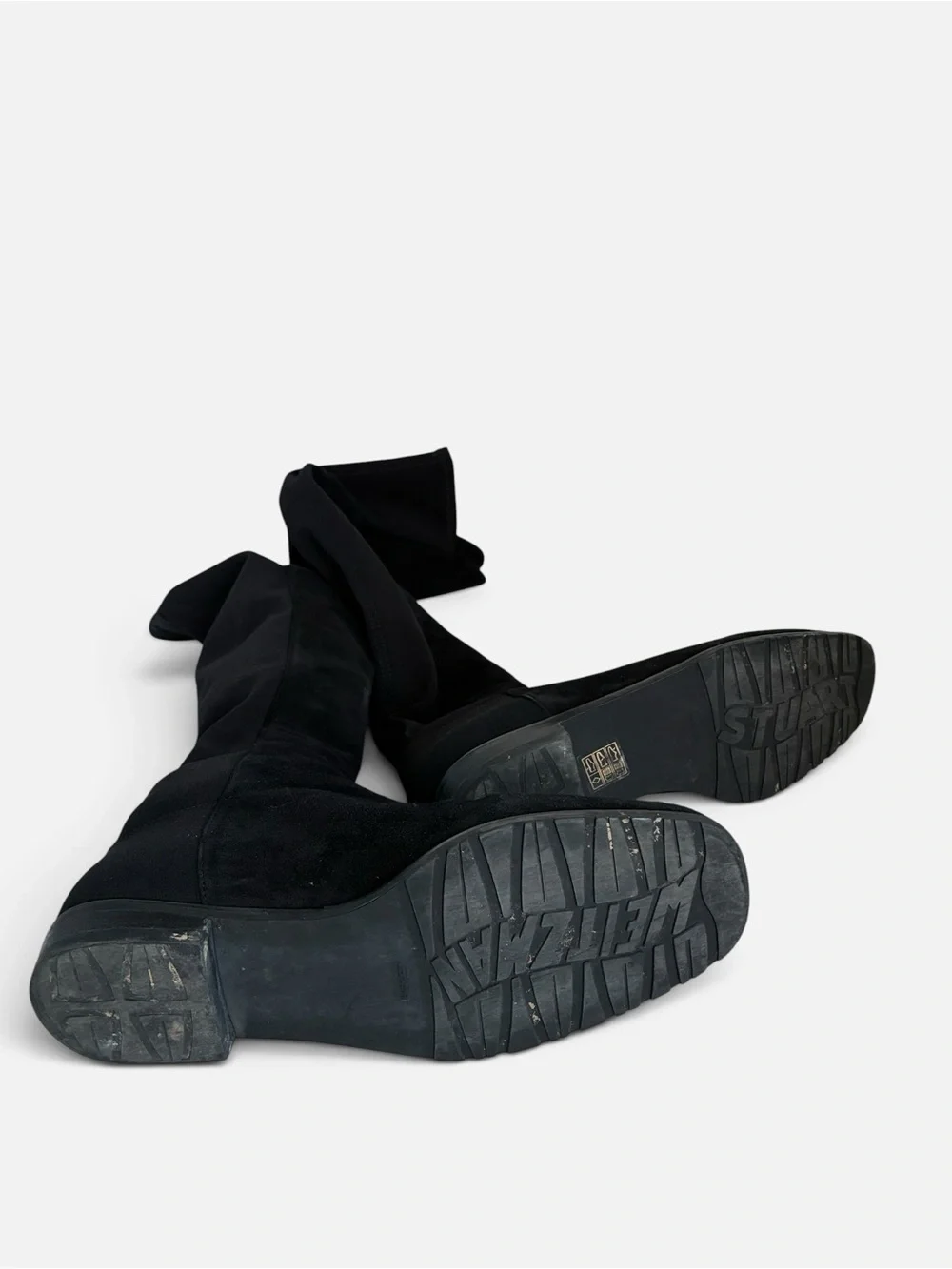 Stuart Weitzman Black Suede Over-the-Knee Boots